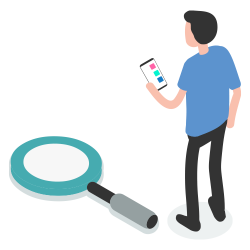 illustration of a man searching on a device
